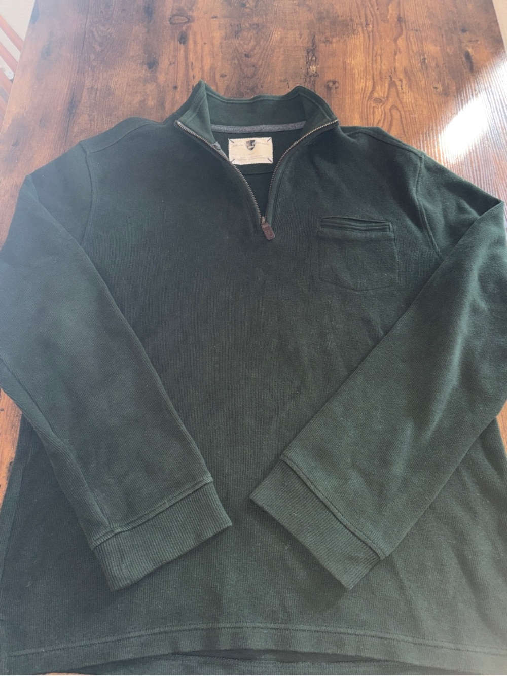 Black Brown 1826 Men's Forest Green Quarter-Zip Pullover